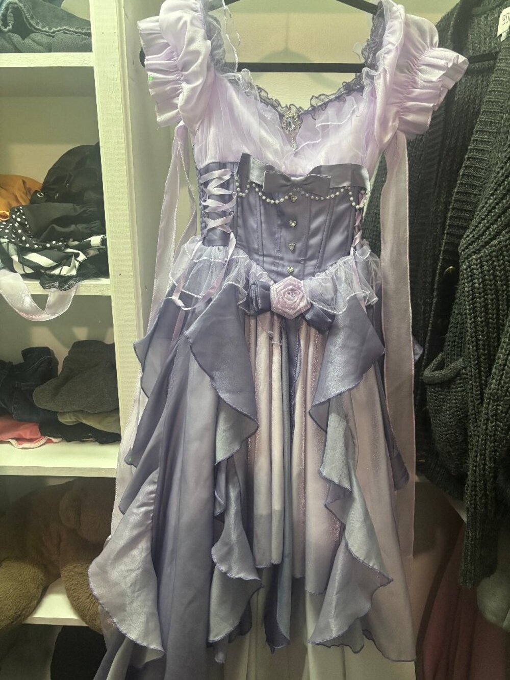 lavender and violet princess dress